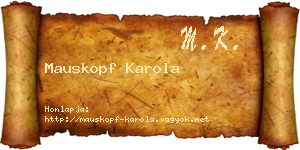 Mauskopf Karola névjegykártya